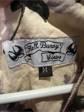 Hell Bunny Floral Dress in Cream and Black